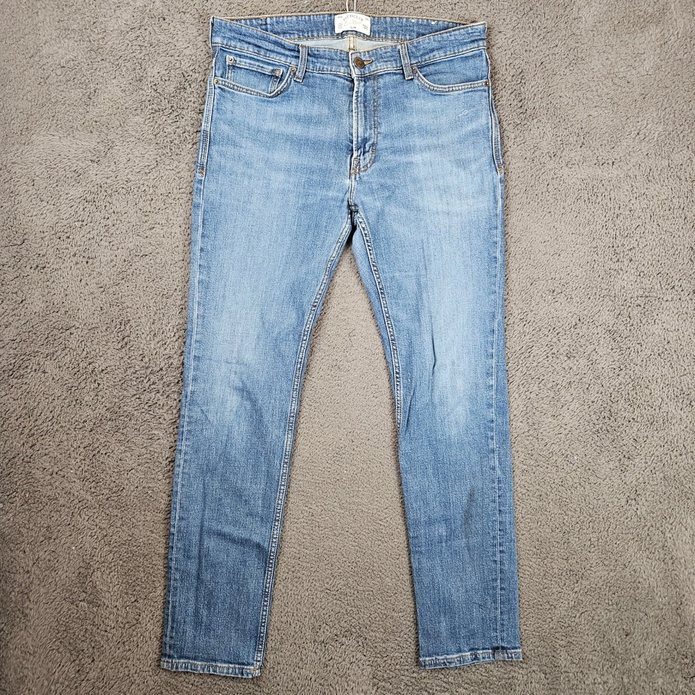 Fat Face UK Mens Slim Eco Denim Jeans Light Wash Blue Size 34L 34x32